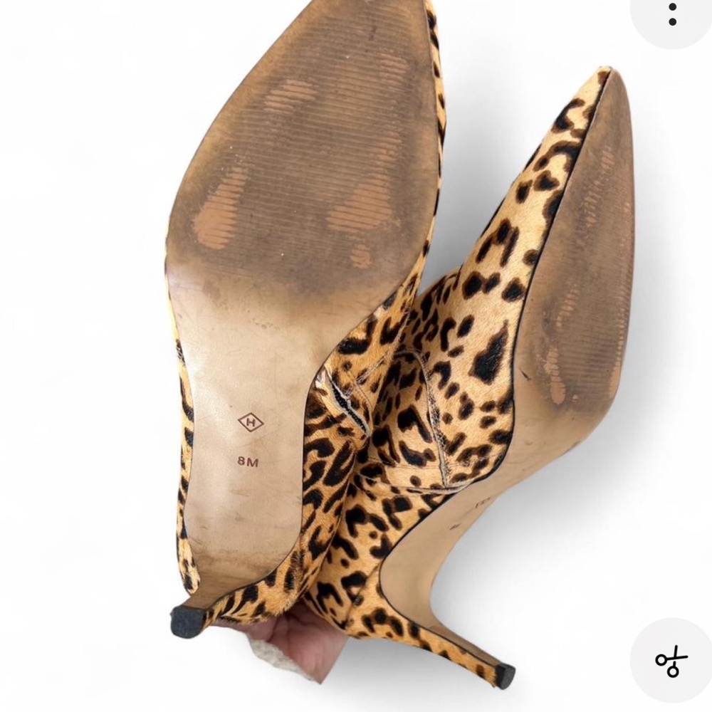 Halogen Nordstrom Leopard Calf Hair Pointed Toe Ankle Booties - 8M - Picture 5 of 6